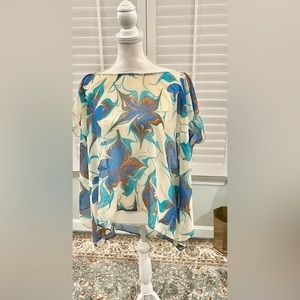 Rachel Roy Sheer poncho blouse